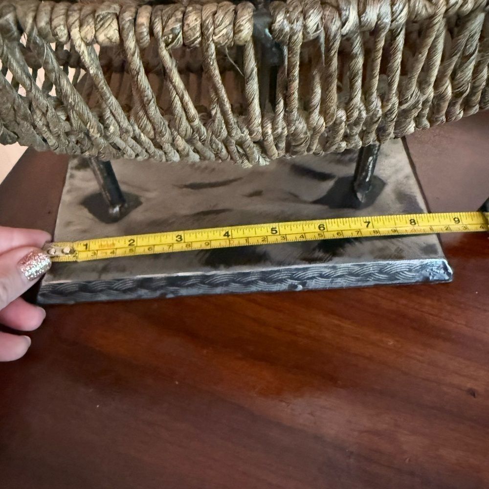 Extra large Decorative Sailboat Metal and Rattan Basket Sculpture Collectible - Picture 5 of 14